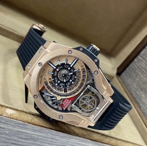 Hublo_t MP MP 09 Tourbillon Bi Axis King Rosegold Black Dial