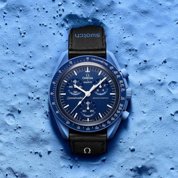 Swatch x Omega Blue Dial/Black Strap Bioceramic Moonswatch Mission to Mercury OG-1028