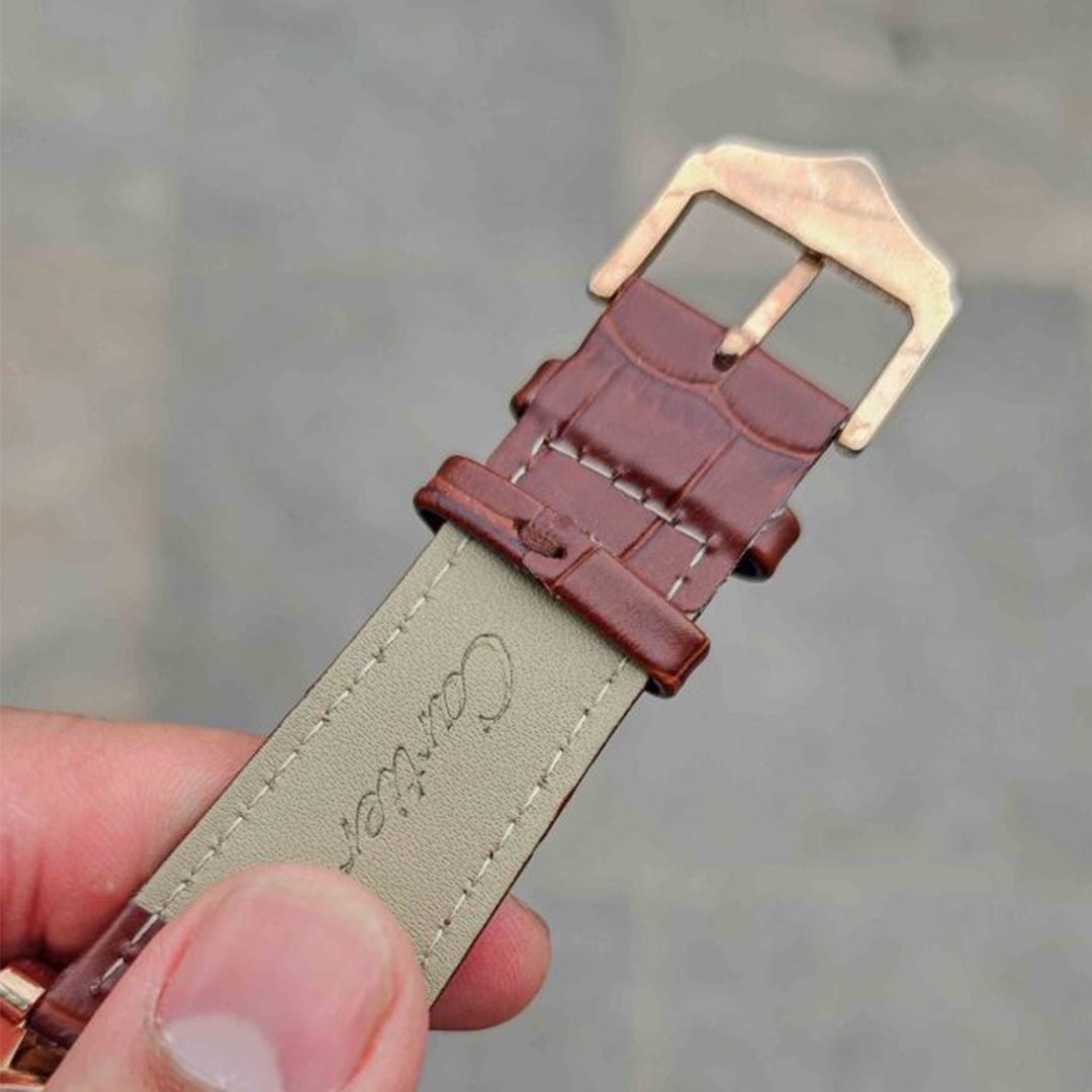 Cartier Leather Brown Automatic Watch D