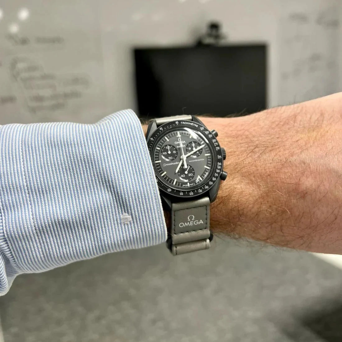 Swatch x Omega Black Dial/Gray Strap Bioceramic Moonswatch Mission to Mercury OG-1021