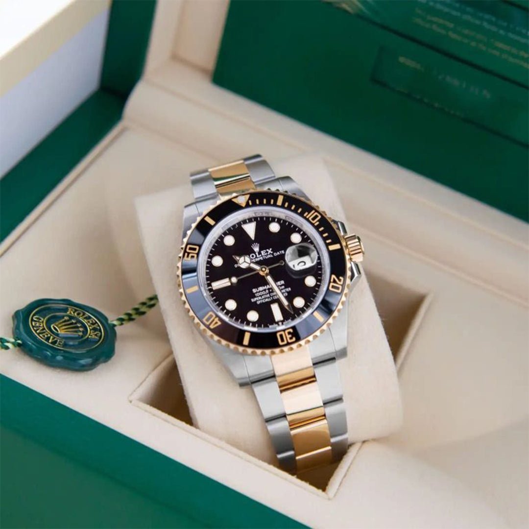 Rolex Submariner Silver Gold Black Metal Watch