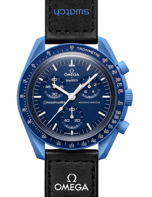 Swatch x Omega Blue Dial/Black Strap Bioceramic Moonswatch Mission to Mercury OG-1028