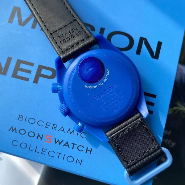 Swatch x Omega Blue Dial/Black Strap Bioceramic Moonswatch Mission to Mercury OG-1028