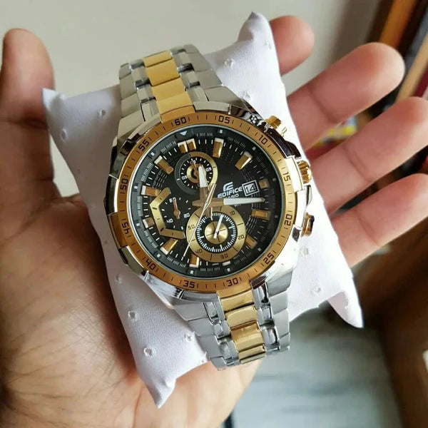 Edifice Silver Gold Black Metal Watch