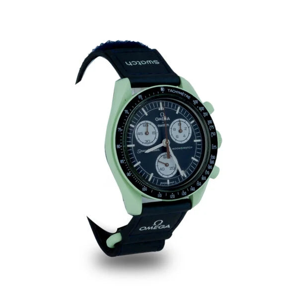 Swatch x Omega Black Dial with Green Case/Black Strap Bioceramic Moonswatch Mission to Mercury OG-1032