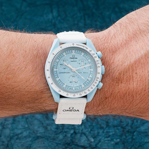 Swatch x Omega Blue Dial/White Strap Mission to Mercury OG-1027