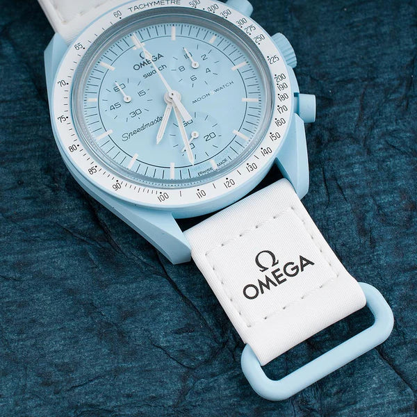 Swatch x Omega Blue Dial/White Strap Mission to Mercury OG-1027