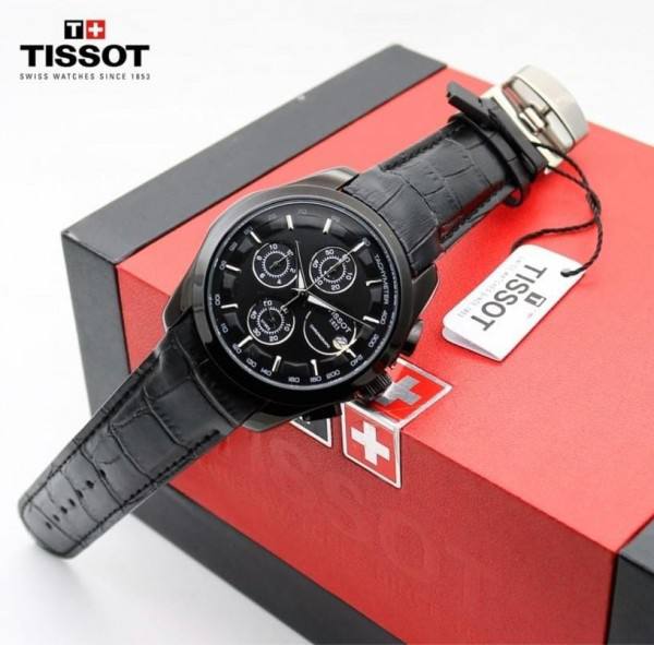 BLACK LEATHER BELT WATCH TW1853