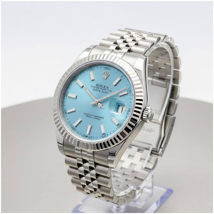 Date Just Silver Blue Watch RW0321