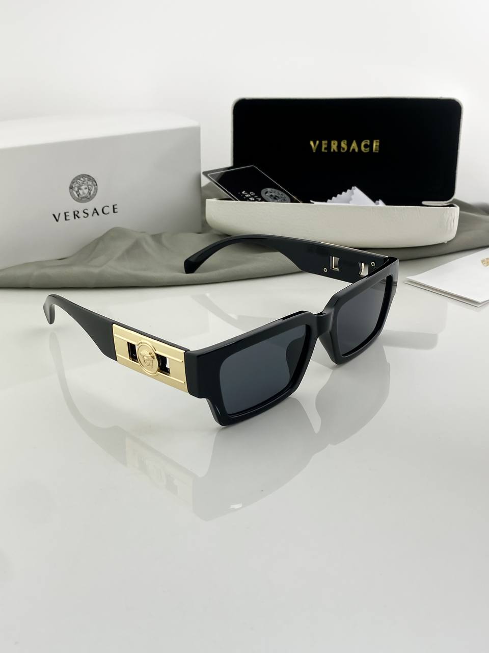 Versace Gold Black Sunglass