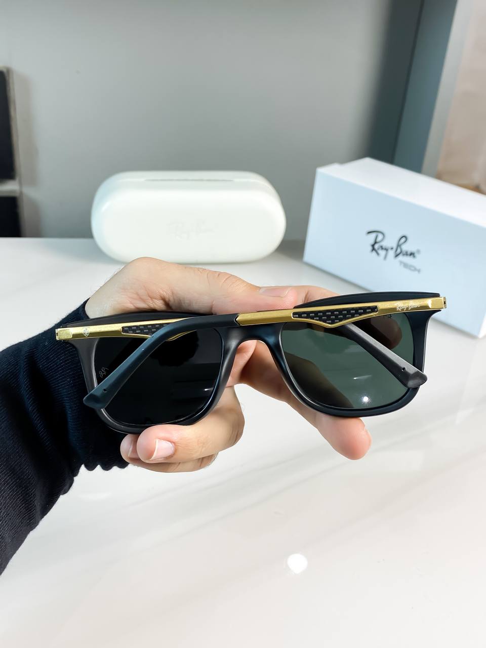 Rayban Gold Black Sunglass