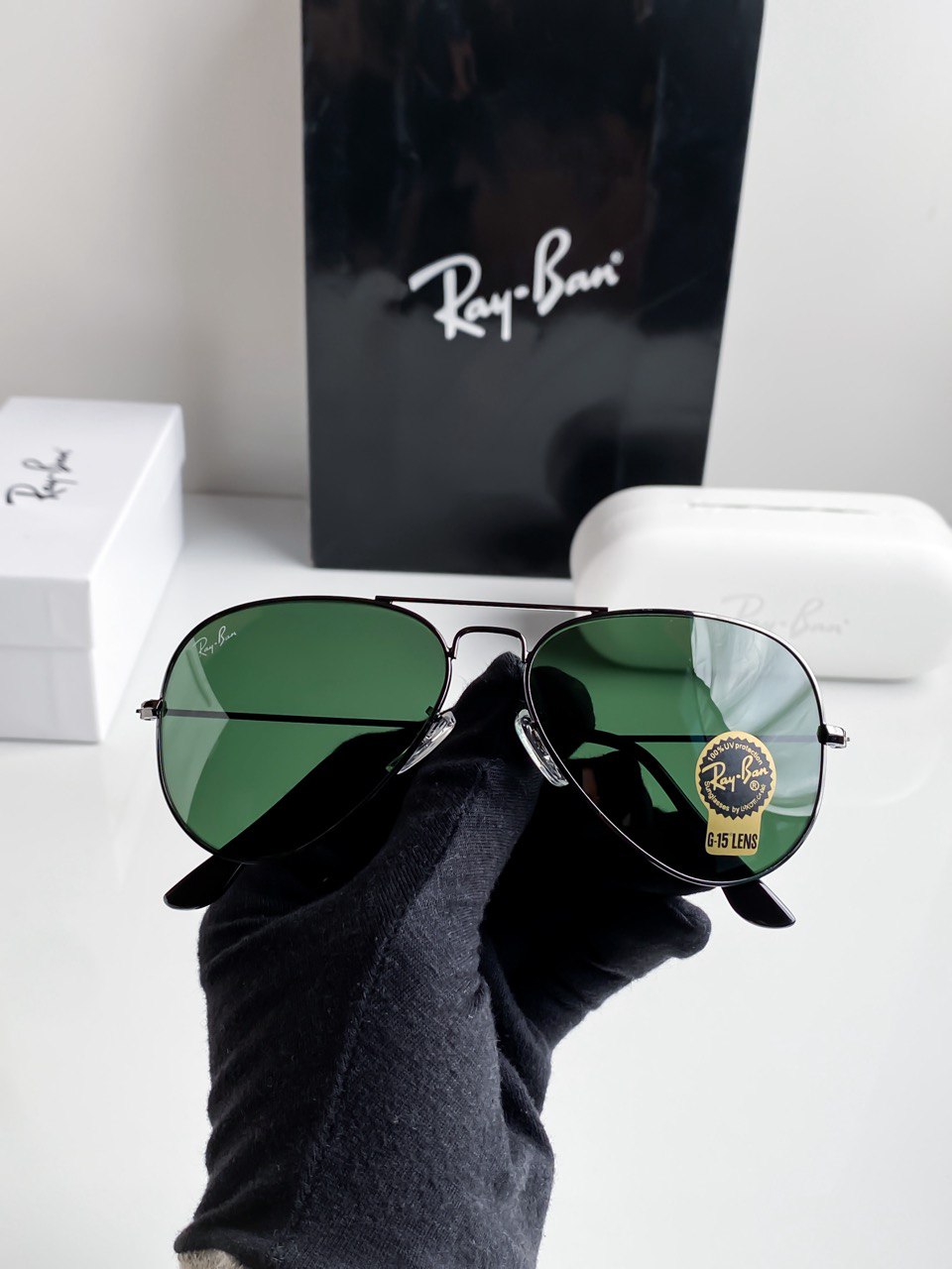 Aviator Black Green With Original Box