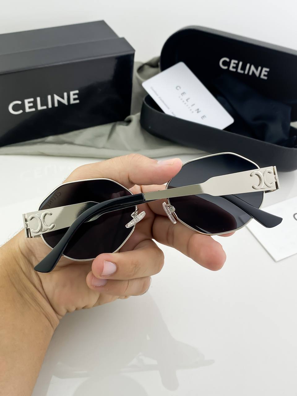 Celine Silver Black Sunglass