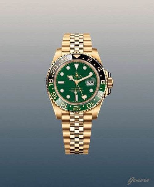 Rolexx GMT Master Gold Green Jubilee Belt