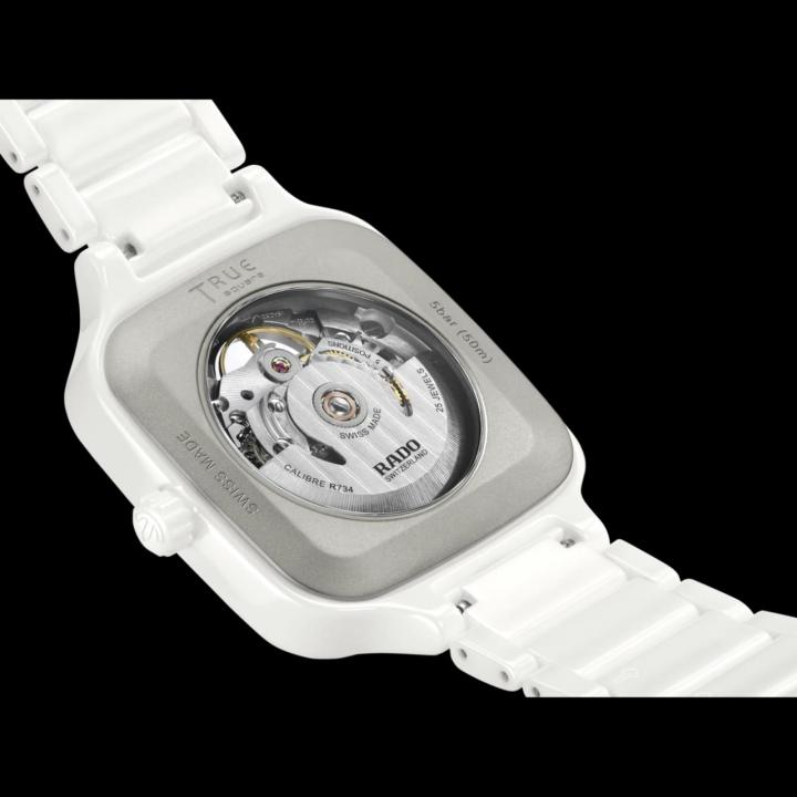 Rad_o true square automatic ceramic- white-silver rainbow