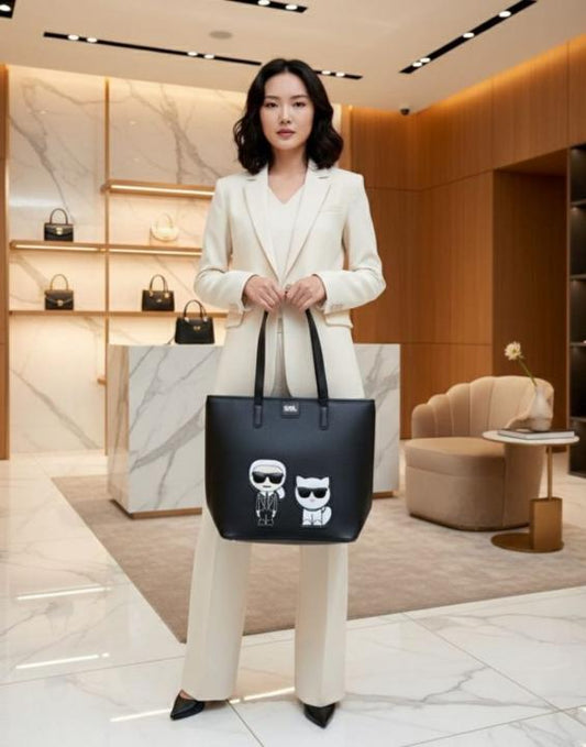 Karl_lagerfeld embossed zipper_totebag(BS)