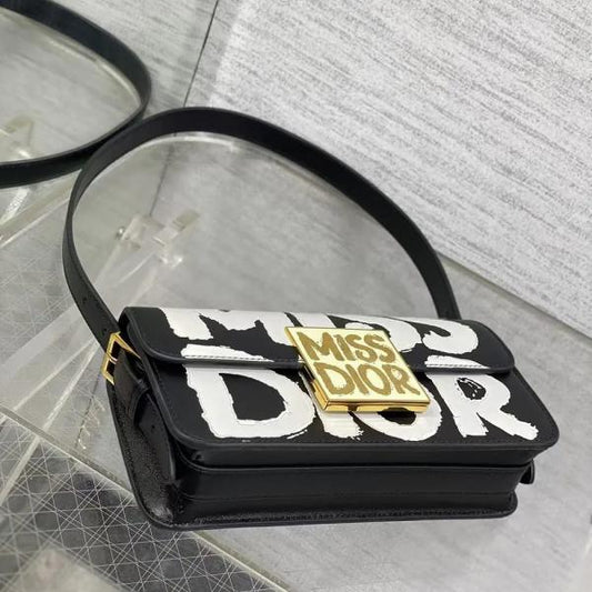 Miss_Dior_2025_Black_Dior_Flap_Shoulderbag_With_OG_Box_Dust_Bag_&_2belts_Black_D2426(LB)