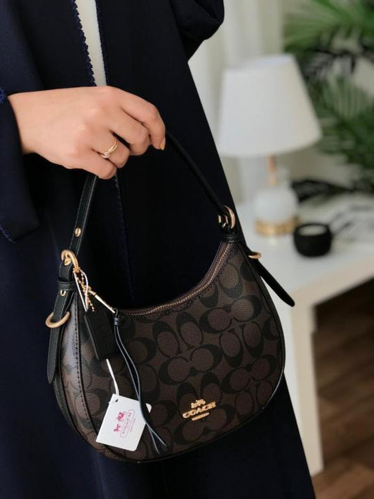 Coach_Kleo_Hobo_In_Signature_Canvas_With_Box_&_Dust_Bag_&_Sling_Belt_Coffee_Brown_C8470(LB)