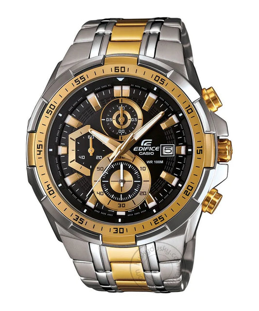 Edifice Silver Gold Black Metal Watch
