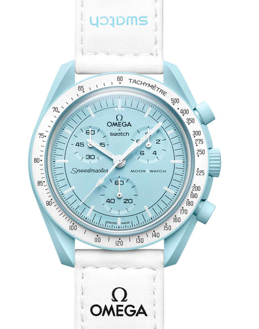 Swatch x Omega Blue Dial/White Strap Mission to Mercury OG-1027