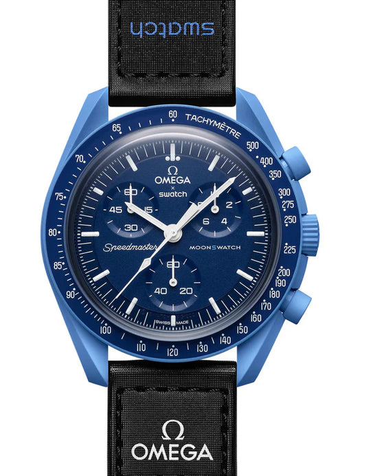 Swatch x Omega Blue Dial/Black Strap Bioceramic Moonswatch Mission to Mercury OG-1028