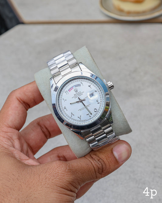 Day Date Silver White