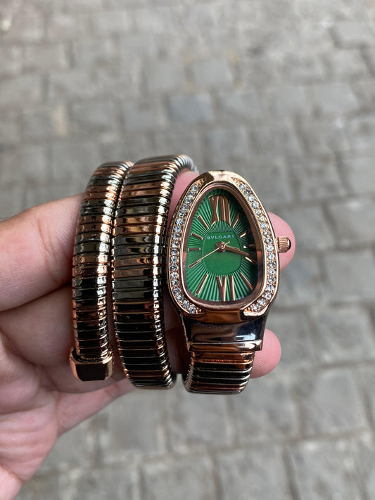 Bvlgari Serpenti Spiga Tubogas Black Dial 35 Mm Women's Watch