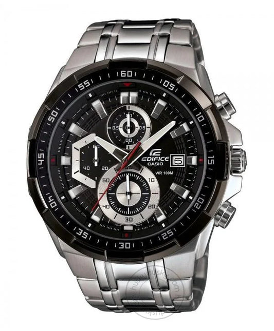 Edifice Silver Black Metal Watch
