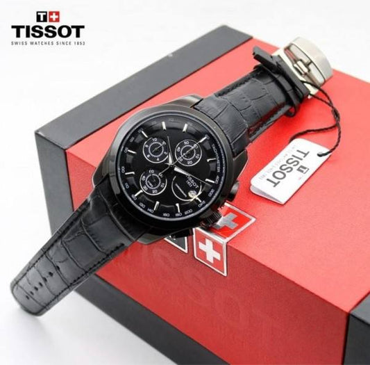 BLACK LEATHER BELT WATCH  TW1853