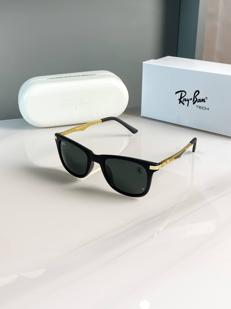 Rayban Gold Black Sunglass