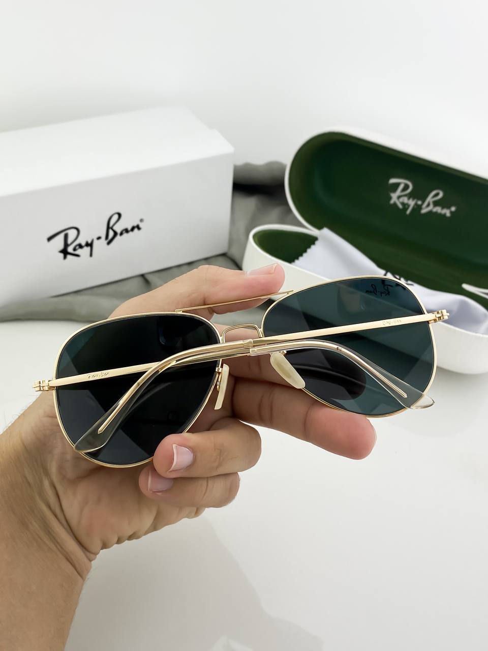 Rayban Gold Black Sunglass