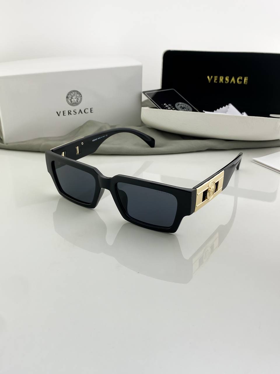 Versace Gold Black Sunglass