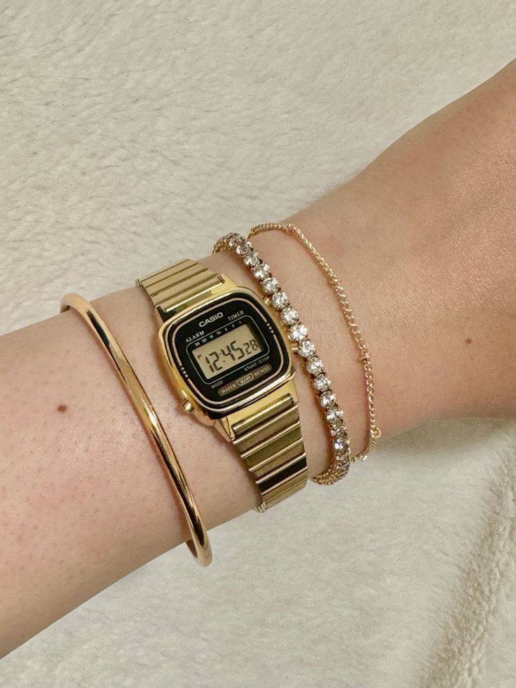 Women's Gold Tone Digital Watch