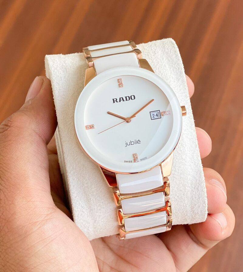 Jubilee Ceramic White Rose Gold Watch