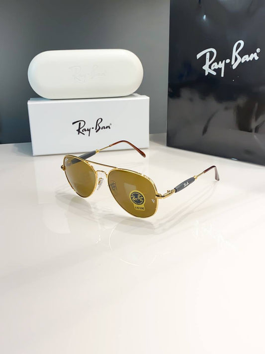 Rayban Gold Brown Sunglass