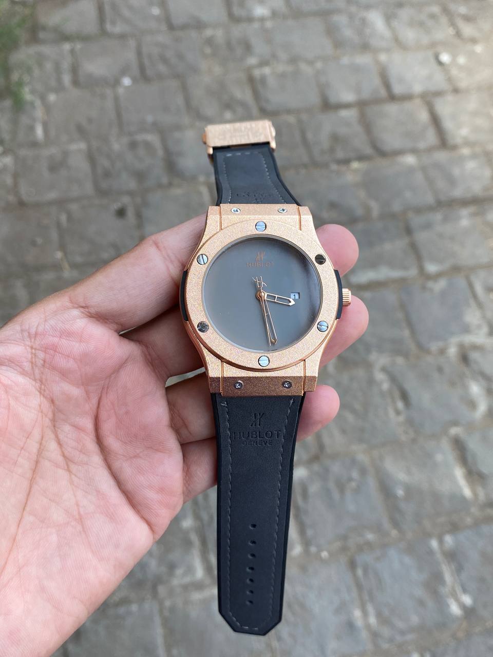 Grey Rose Gold Watch HB0789