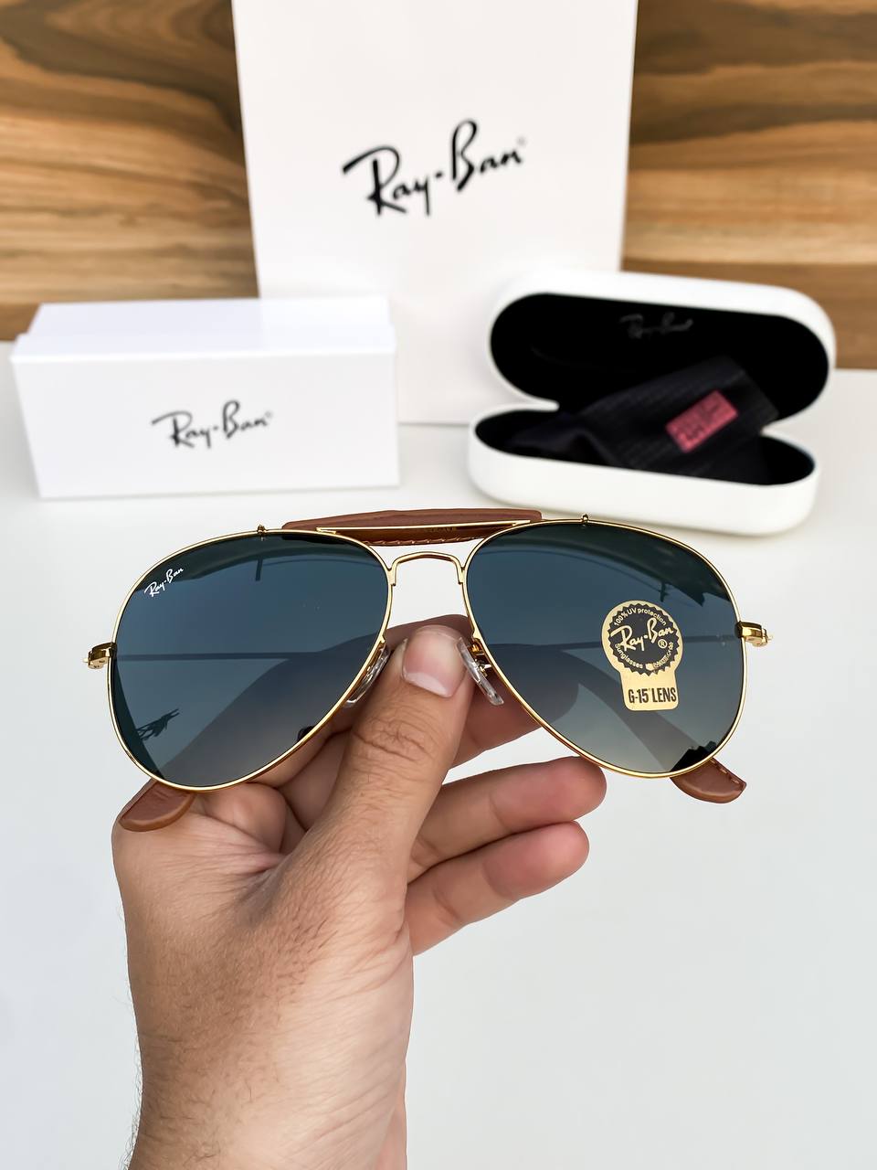 Gold Black 3422 Bar Sunglass