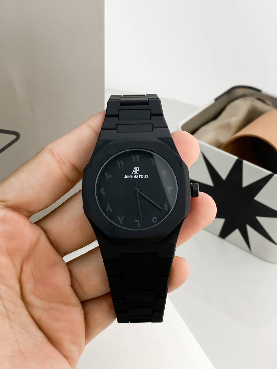 Arabic Aura Full Black Silicone Watch