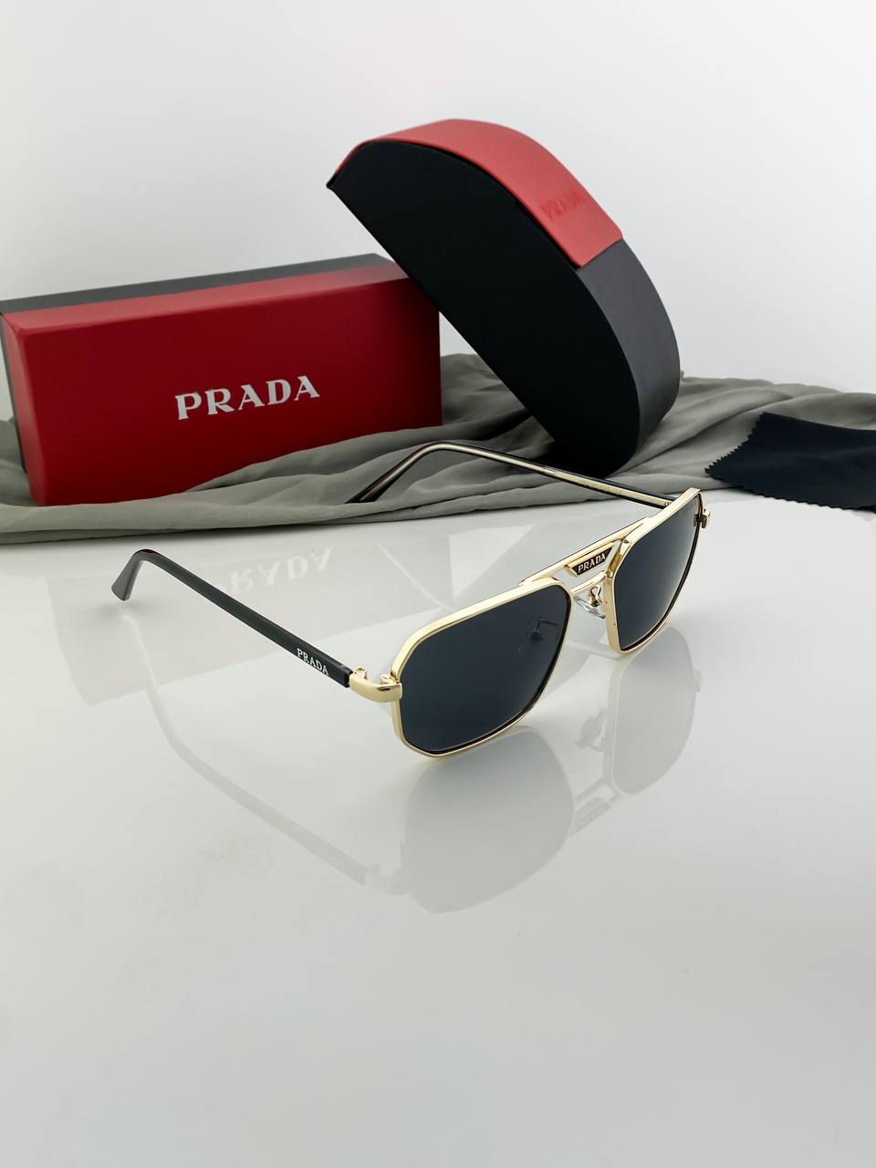 Prada Gold Black Sunglass