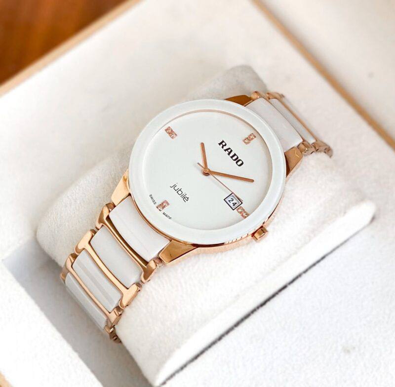 Jubilee Ceramic White Rose Gold Watch