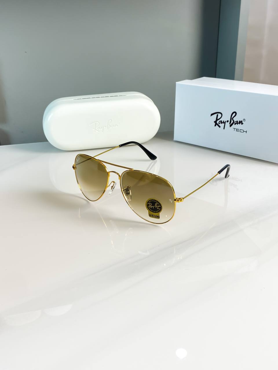 Rayban Gold Brown Sunglass