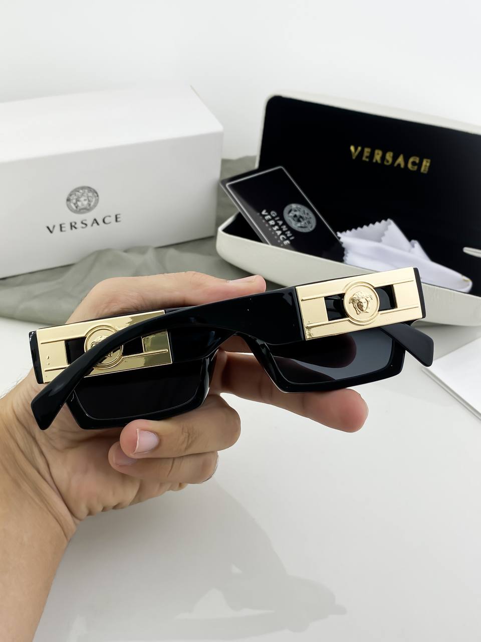 Versace Gold Black Sunglass