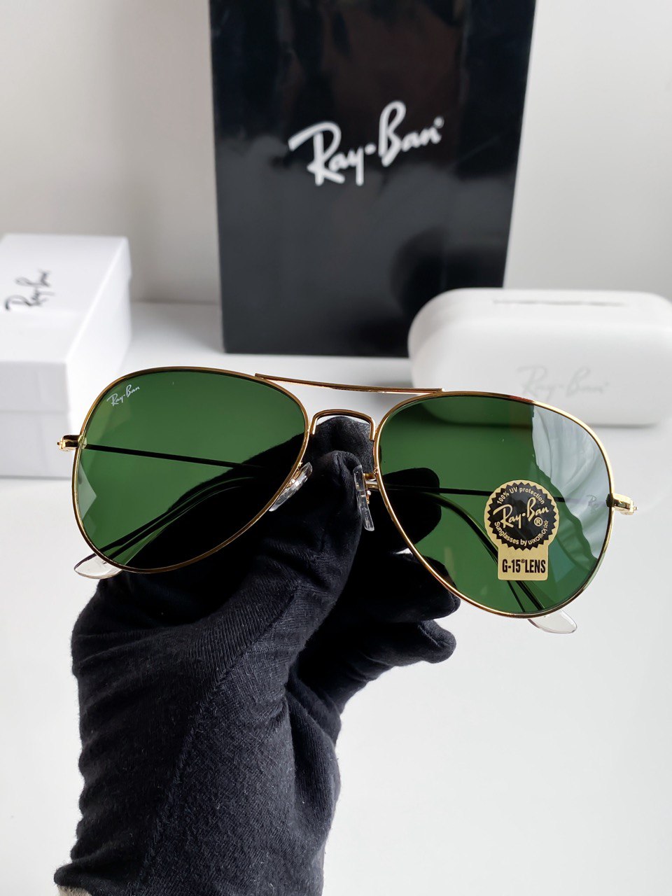 Aviator Gold Green With Original Box