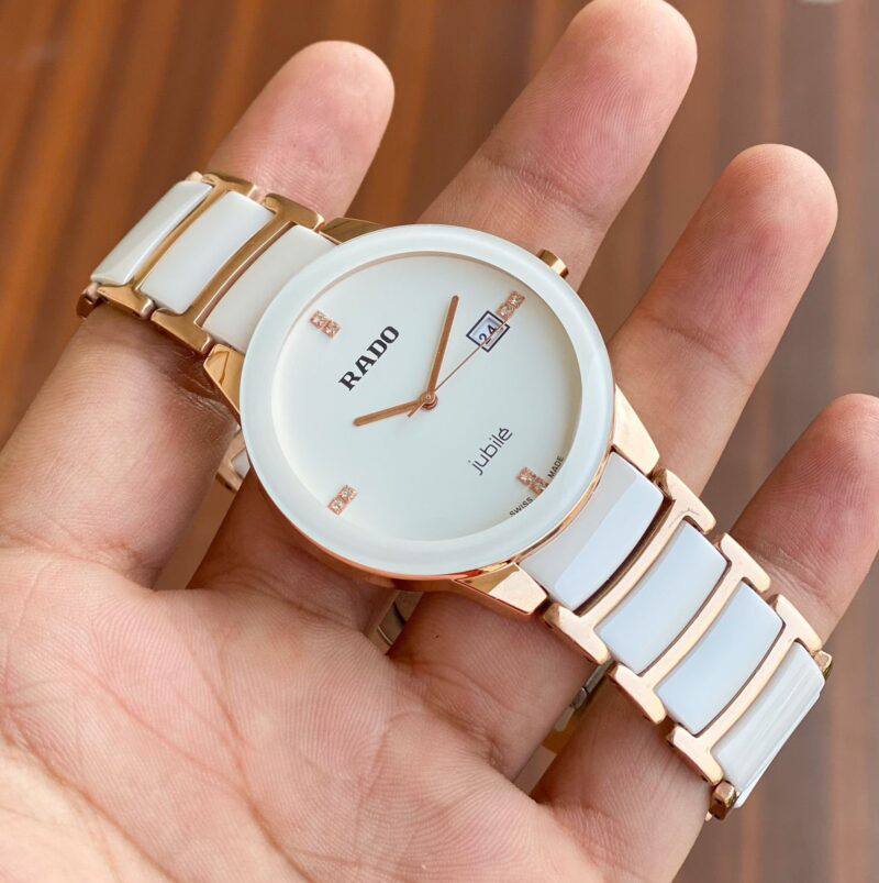 Jubilee Ceramic White Rose Gold Watch