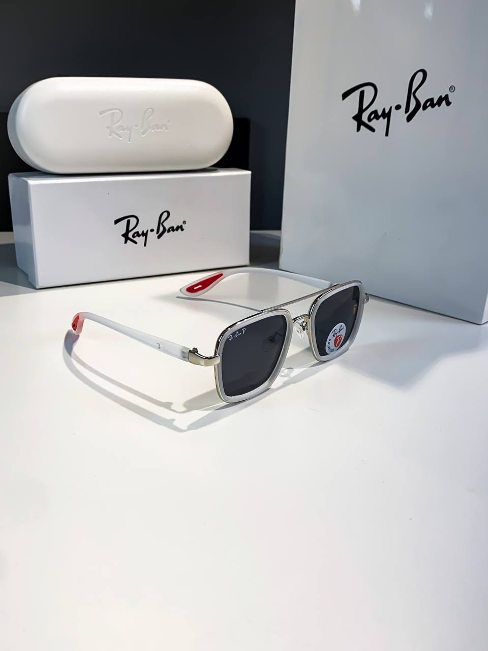 Rayban White Black Sunglass