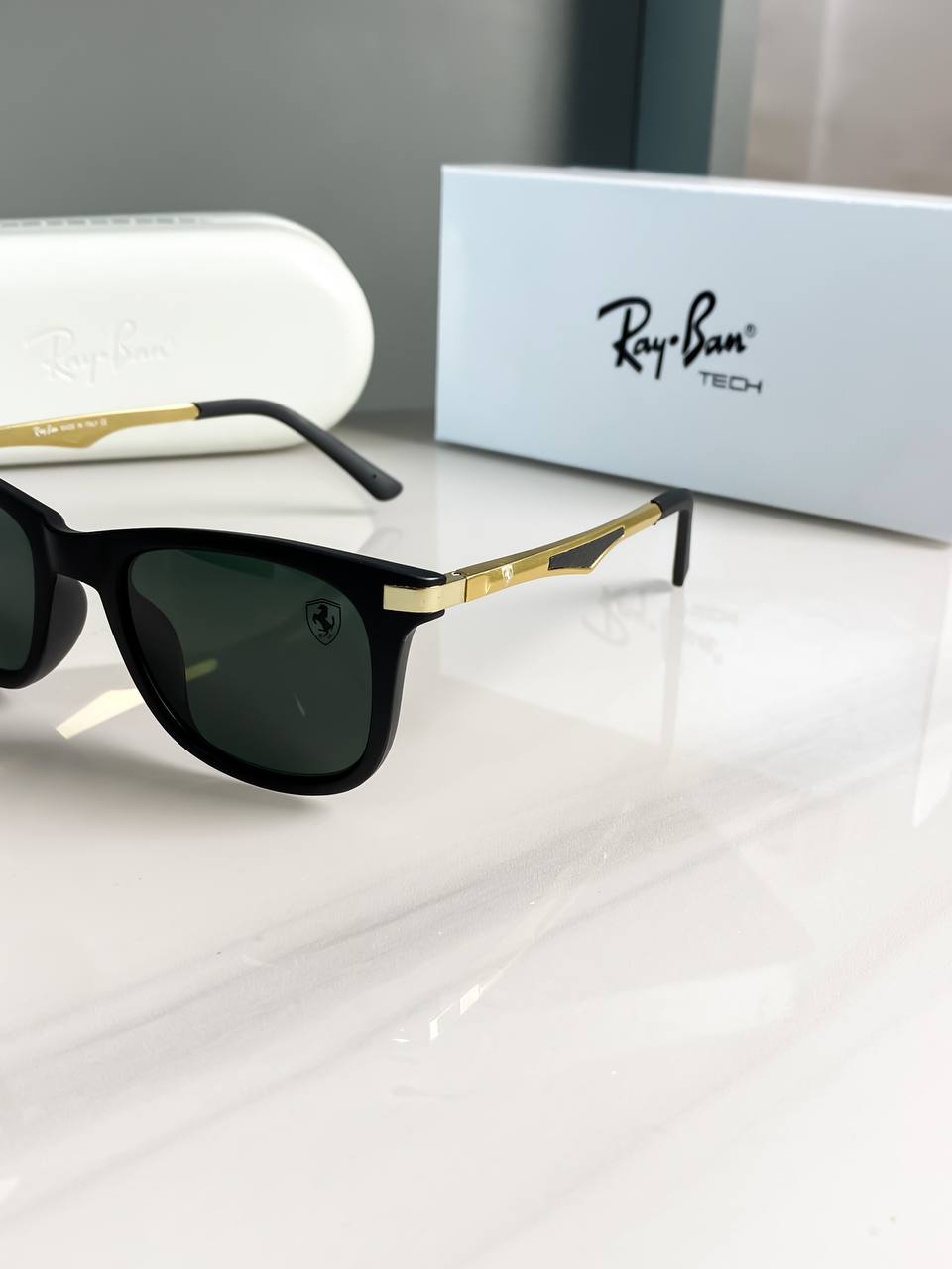 Rayban Gold Black Sunglass