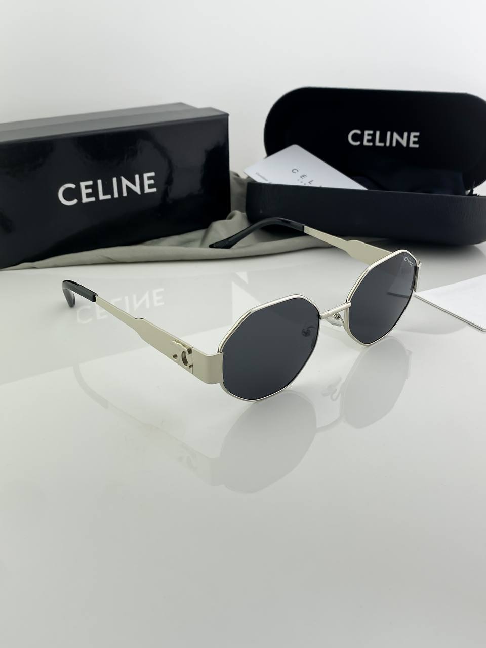 Celine Silver Black Sunglass