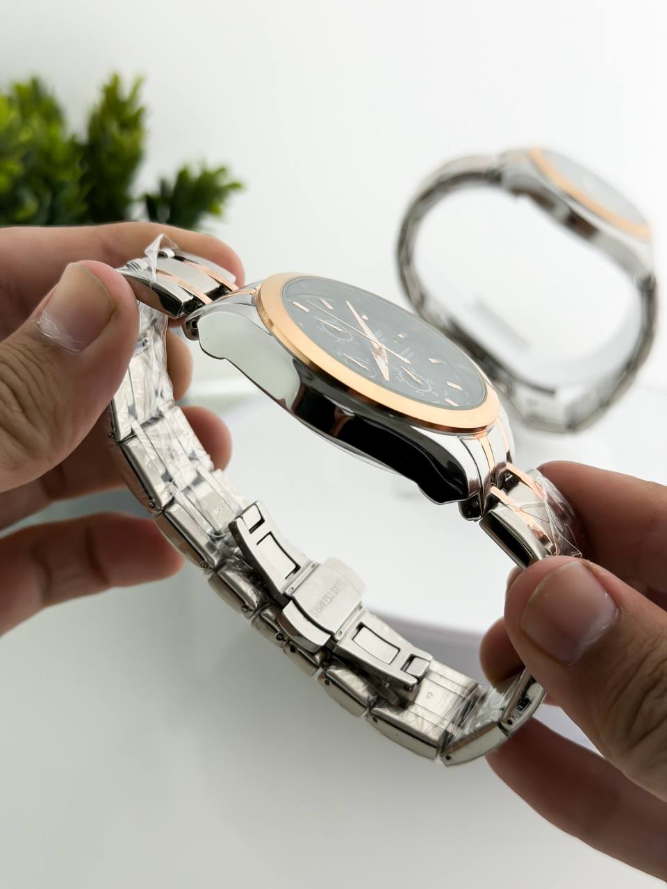 SILVER GOLD BLACK METAL CHAIN WATCH  TW1853 RW0321