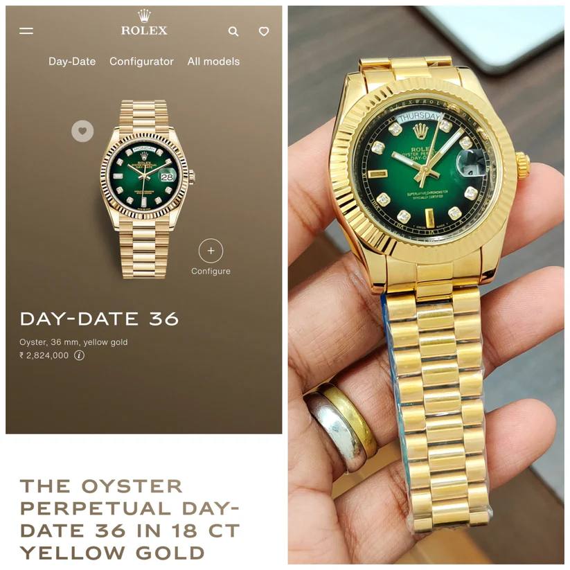 Gold Green Diamond Celebrity Edition watch RW0321
