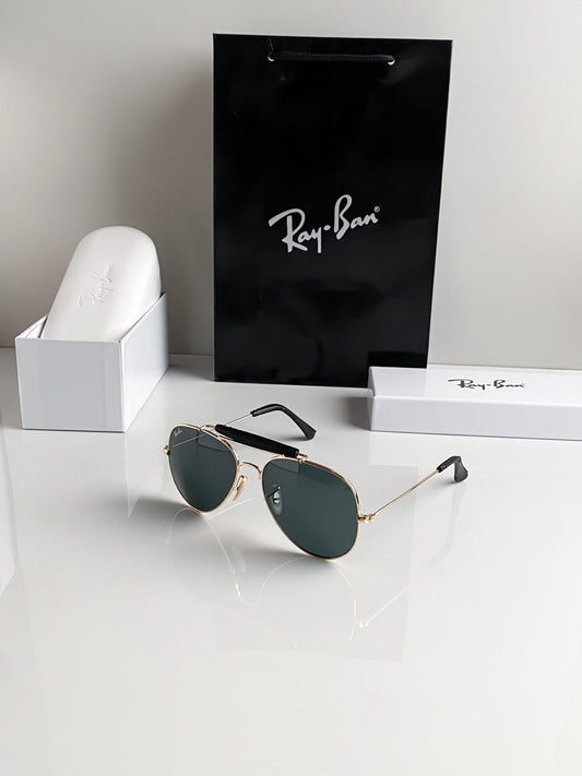 Aviator Gold Black Bar Sunglass